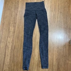 Lululemon Grey and Black Stripped Leggings